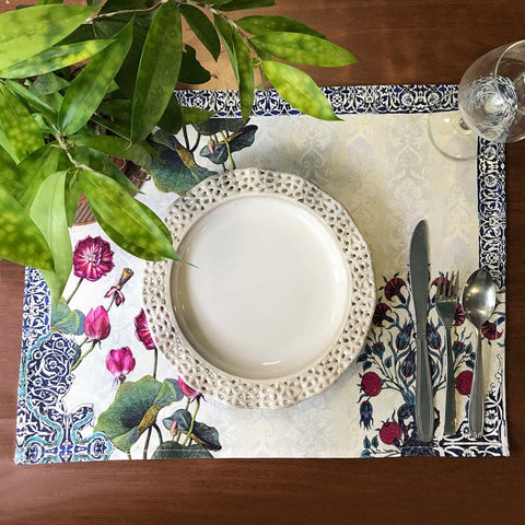 Enchanted Lotus Cotton Fabric Table mats (set of 2)