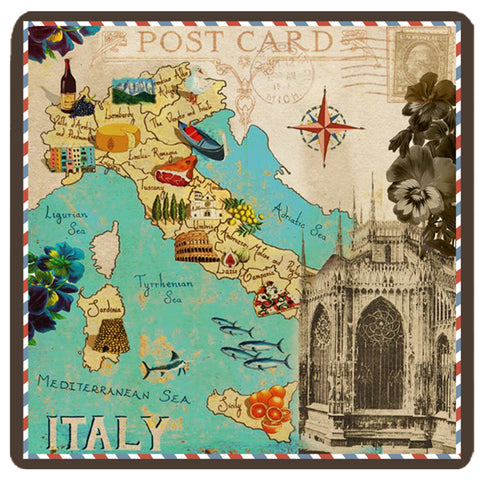 Postcard Collection - Italy Trivet