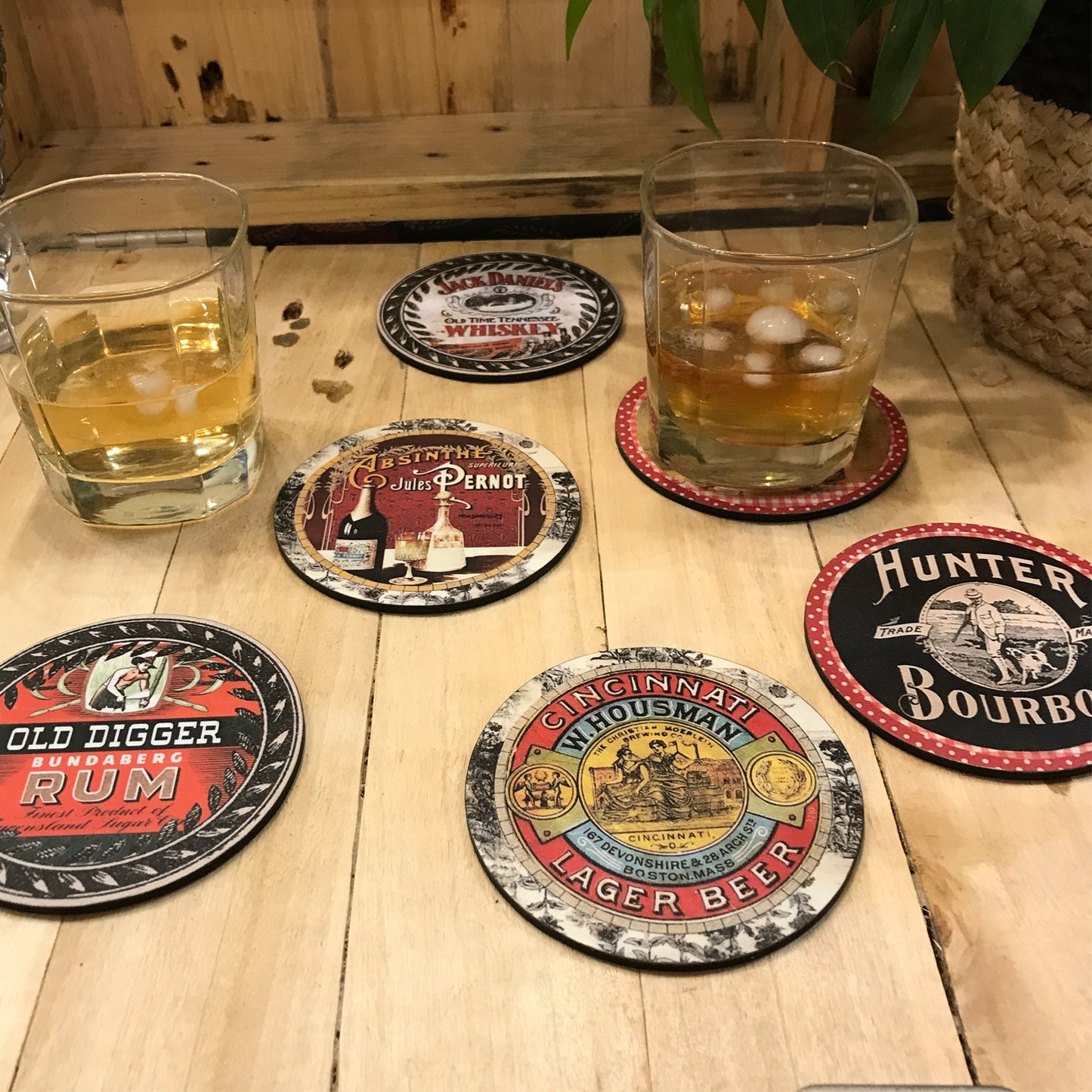 Vintage Bar Coasters