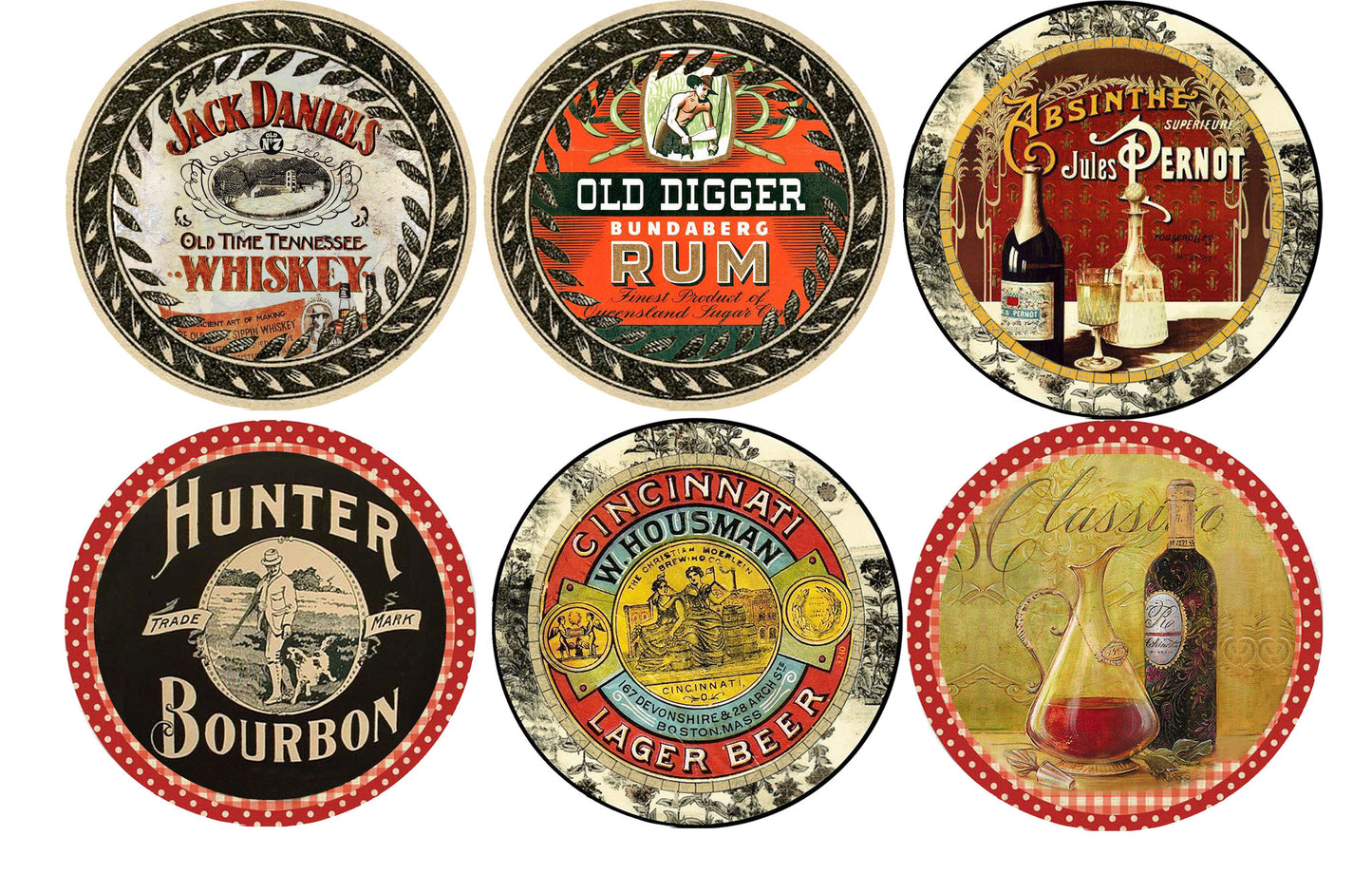 Vintage Bar Coasters