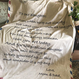 Daughter - Wrapped In Love, Mom & Dad Blanket