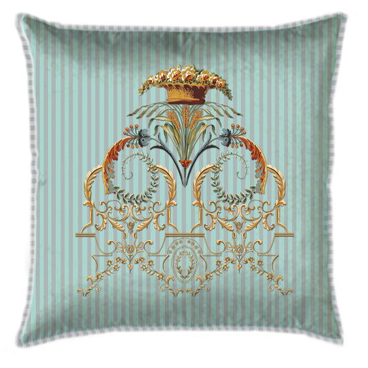 Ornate Victorian Pastel Blue Cushion Cover