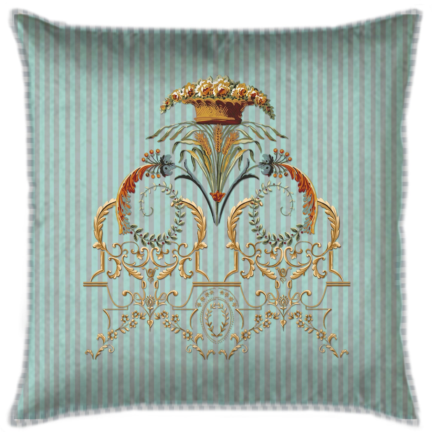Ornate Victorian Pastel Blue Cushion Cover