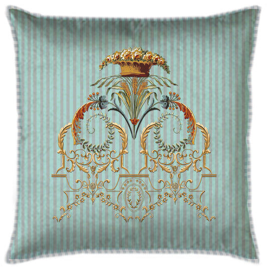 Ornate Victorian Pastel Blue Cushion Cover
