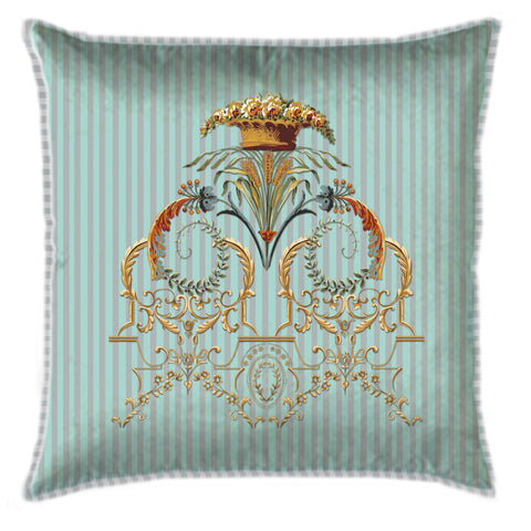 Ornate Victorian Pastel Blue Cushion