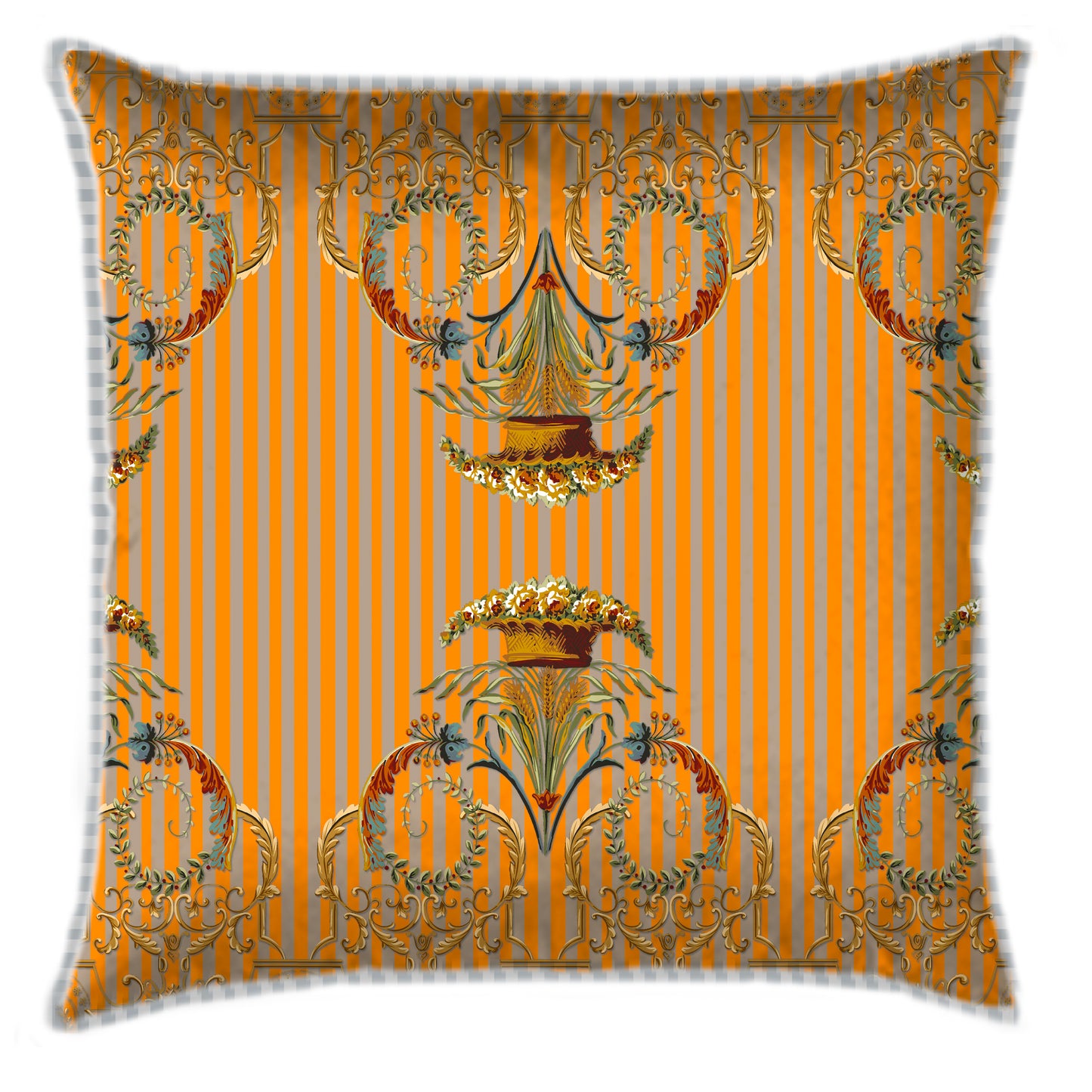 Ornate Victorian Flounce Coral Cushion Cover