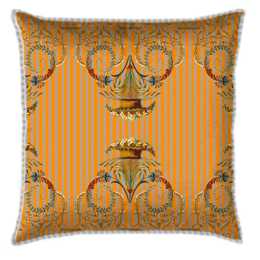 Ornate Victorian Flounce Coral Cushion Cover