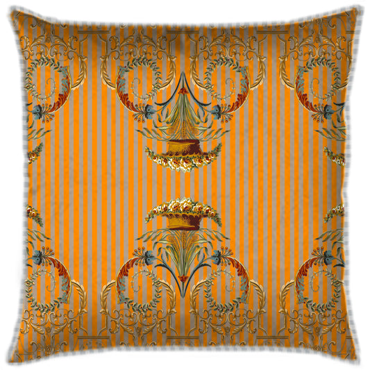 Ornate Victorian Flounce Coral Cushion Cover