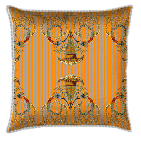 Ornate Victorian Flounce Coral Cushion