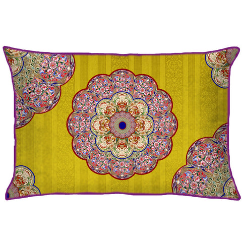 Yellow Mandala Rectangle Cushion Deal