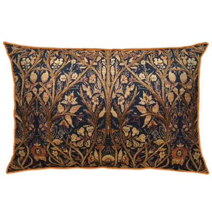 Black Kalamkari Jaal Embroidered Cushion Cover