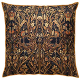 Black Kalamkari Jaal Embroidered Cushion
